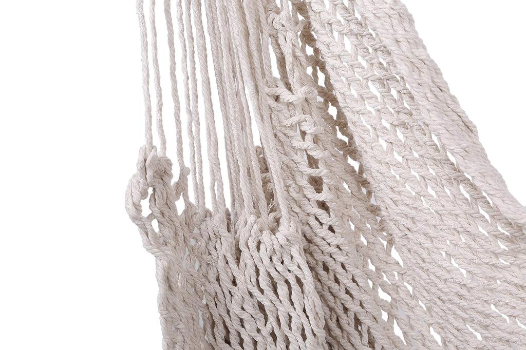 Hammock chair carabiner included Mexican style mesh + chair, off-white
