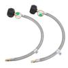 2Pcs RV Hose with Gauge 14in Male NPT QCC Type1 Inlet 350 PSIG 15 Inch Stainless Steel Hose for