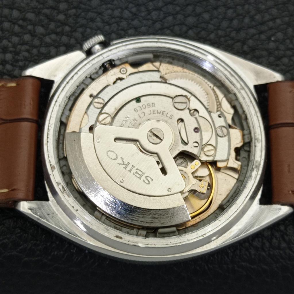 VINTAGE SEIKO 5 AUTOMATIC 6309A JAPAN MENS MAROON COLOR DIAL WATCH A701553-5 R206b-a701553