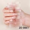 16Tips Pink Glitter Full Cover Nail Sticker Gradient Nail Polish Strips Long-Lasting Self Adhesive Manicure Art DIY Decoration