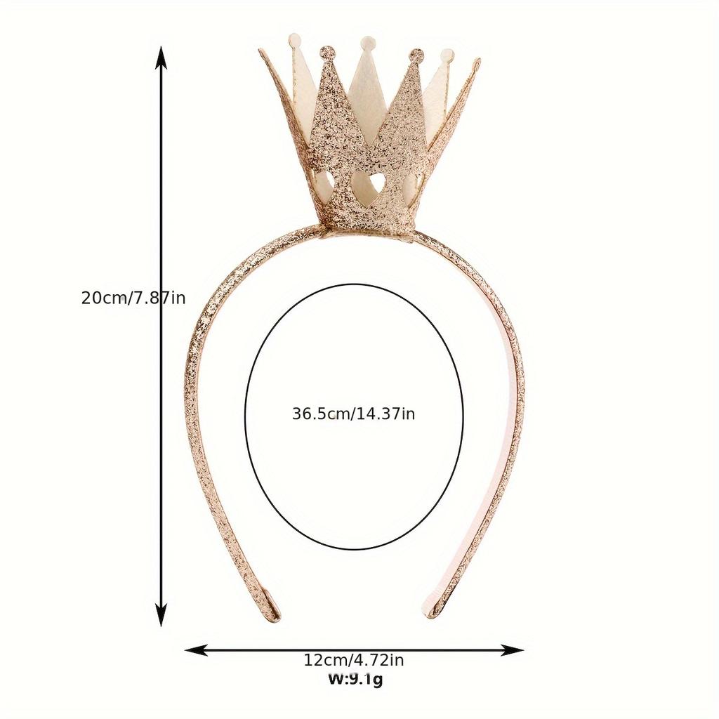 Crown and Golden Tiara Headband- All-Season Party Accessories for Social Gatherings & Daily Wear