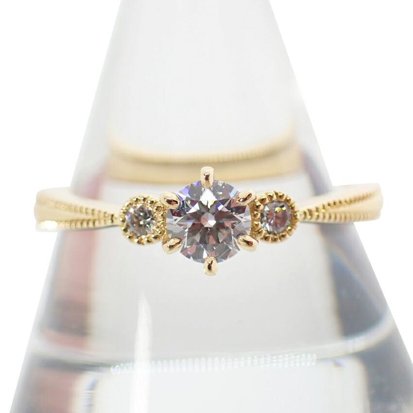 

[Used] K18YG diamond ring No. 7 [g376-53]
