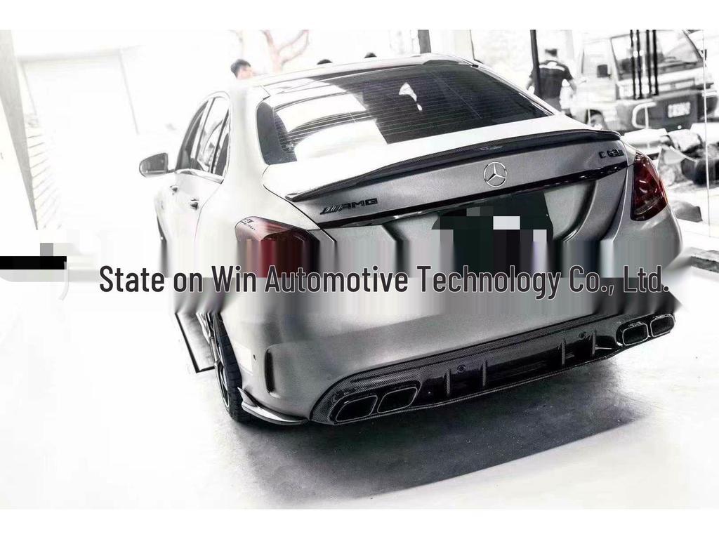Compatible AMG Carbon Fiber Rear Spoiler Lip for 2014-2021 Mercedes-Benz C-Class 4-Door