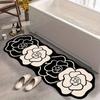 Elegant Camellia-Shaped Carpets, Bathroom Water-Absorbing And Anti-Slip Carpets, Bedroom Carpets - Home Decoration