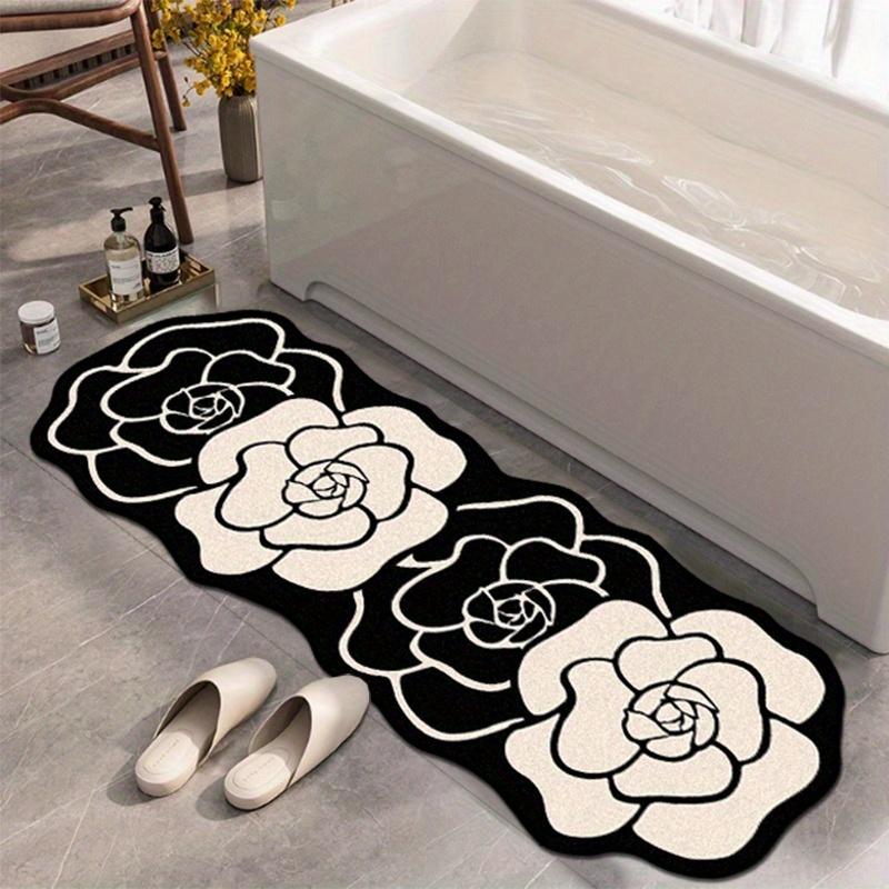 Elegant Camellia-Shaped Carpets, Bathroom Water-Absorbing And Anti-Slip Carpets, Bedroom Carpets - Home Decoration