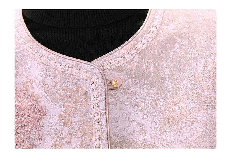 Mother's Day Chinese Style Retro Spring Jacket for Middle-Aged and Elderly Women - Short, Fashionable Temperament Top