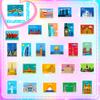50 Posters Landmark Stickers Travel Diary Oil Painting Style World Landmark Architecture Travel City Posters