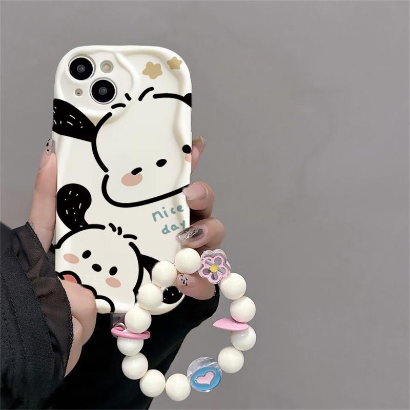 Hello Kitty Kuromi Phone Holder Chain Case For Xiaomi Redmi Note 15 5G 15C 15 14C 13C Note 14 13 12 Pro Plus 5G Pochacco Casing