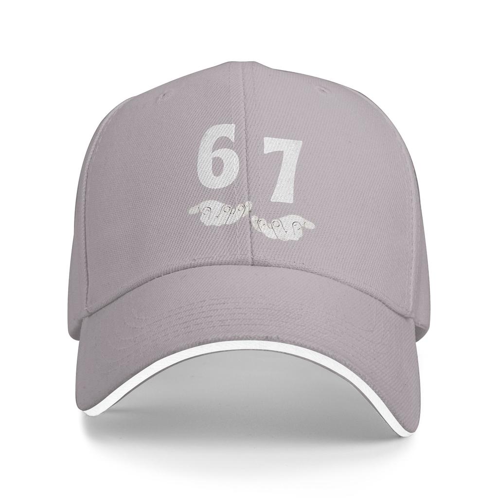 Funny 67 Meme With Hand Baseball Cap  Women Men Custom DIY Trucker Hat Summer Y2k Cute Running Hippie Sunscreen Baseball Caps
