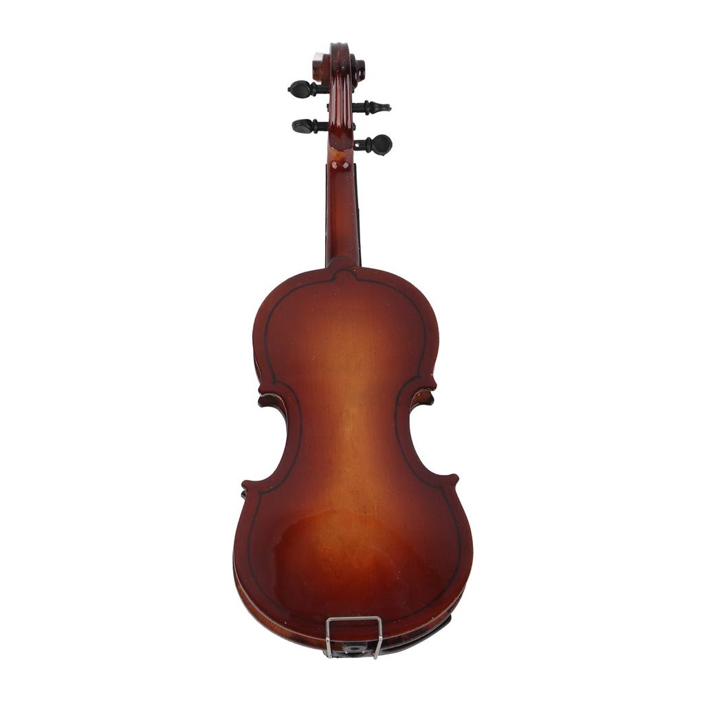 Model Vioară Artizanat Decorativ Ornament Muzical pentru Entuziaști Muzicali cu Suport Carcasă Neagră Artizanat Unic din Lemn Trandafir Exquisit Delicat