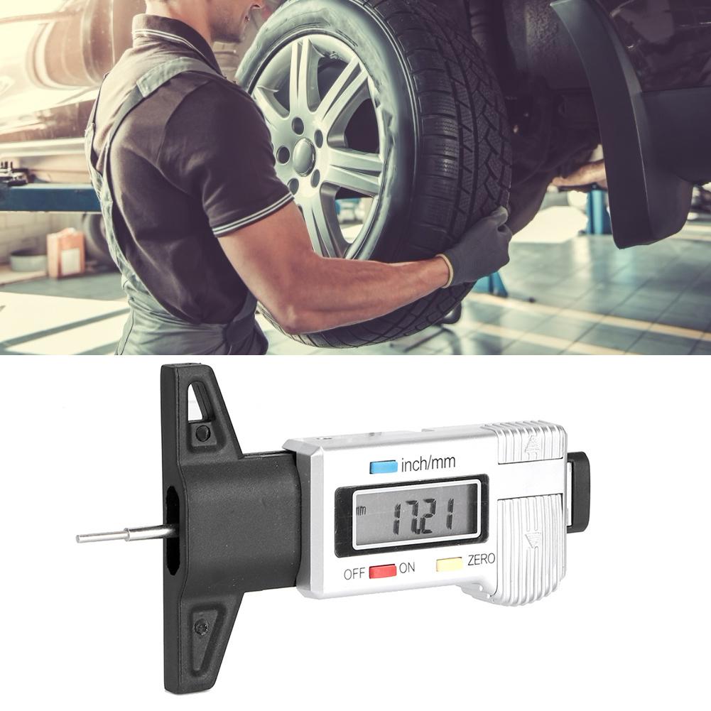 Wheel Thread Depth Gauge 0~25.4mm1in Car Tyre Thread Depth Meter for Multiple PurposeWhite