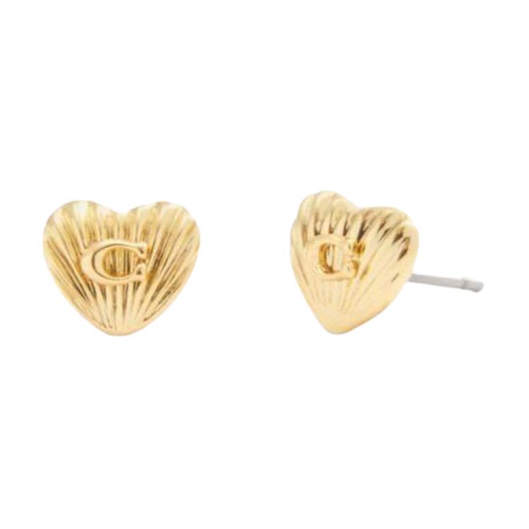 

Coach Logo Pattern Square Cubic Zirconia Gold Plated Earrings Women Earrings CBV87-GLD F,Gold
