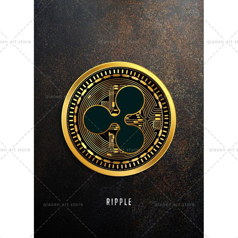 Abstract Golden Bitcoin Monero Cardano Canvas Painting Nordic Modern Wall Art Poster Print Pictures for Room Interior Home Decor