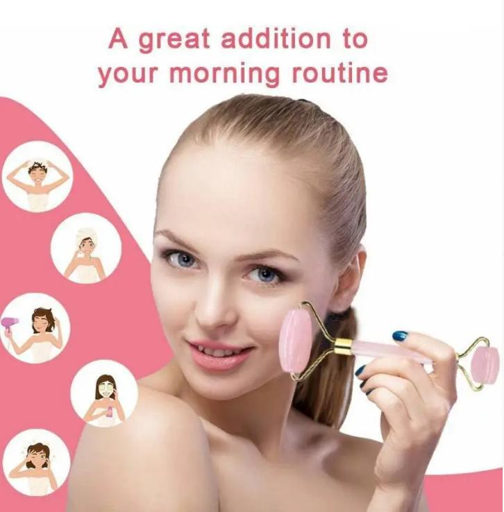 Natural Jade & Rose Quartz Gua Sha Stone  Face Neck Massage Tool for Glowing Skin | Anti-Aging, Reduce Puffiness & Dark Circles | 80g