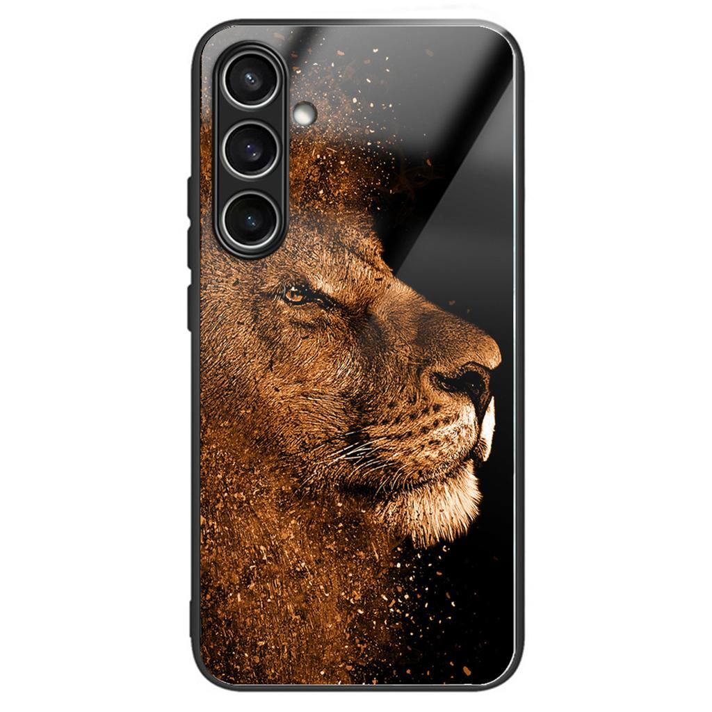 For Samsung Galaxy S24 FE Case Tempered Glass TPU Drop-Proof Phone Cover Pattern Printing