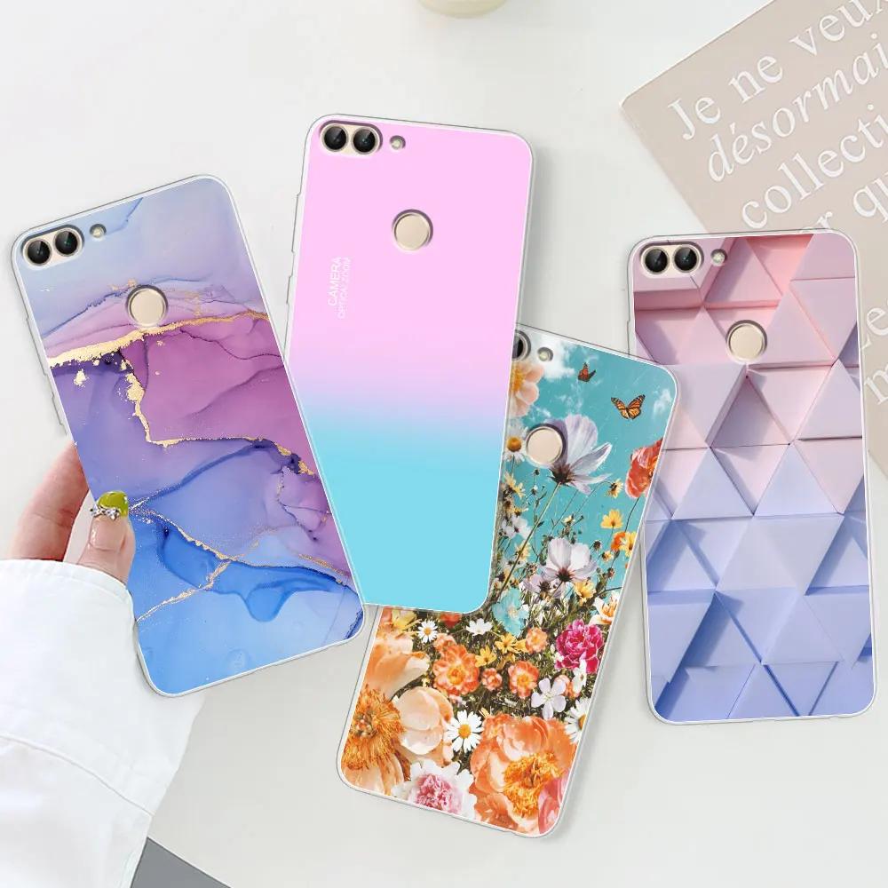 Für Huawei P Smart Hülle Cover FIG-LX1 PSmart 2018 Schickes Mädchen Marmor Silikon Klare Handyhülle Für Huawei PSmart 2018 Bumper Coque