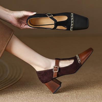 Brand Chunky Women Shoes Mid Heels Fad Sandals Spring Summer New Designer Dress Party Marie Jane Lolita Women Shoes Pumps