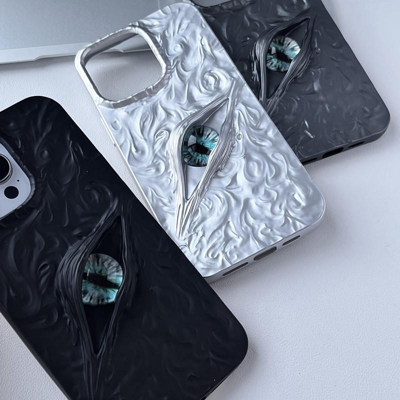 Applicable To IPhone17 Demon Eye Three dimensional Mobile Case Apple 16proMax Frosted Wrinkle 15 Protection Case