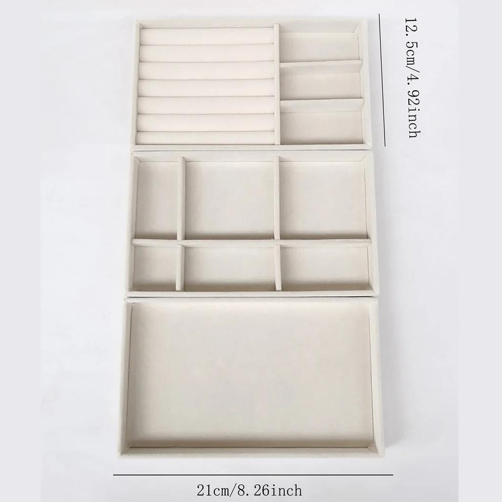 4PCS-Jewelry and Jewelry Display Storage Box, Desktop Organization, Makeup Storage Plate, Earrings, Bracelets, Ring Storage Rack