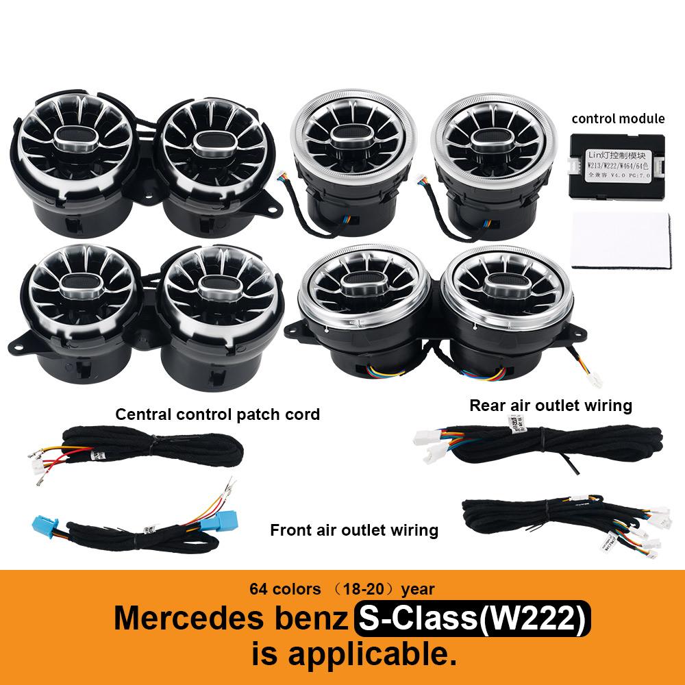 RGB Car Control S-CLASS(W222) 7 Colors 64 Colors For Mercedes Benz 2014-2017 2018-2020 LED Turbine Air Vents Atmosphere Lights