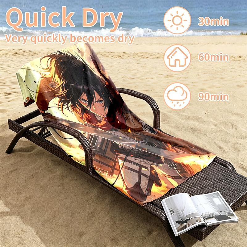 Attack on Titan Beach towels also serve as bath towels summer essential a musthave for the outdoors the beach and the pool