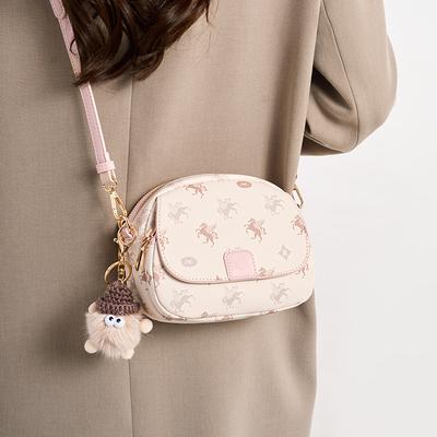 Premium Contrasting Color Bucket Bag Women'S Autumn And Winter Retro Versatile Shoulder Bag Commuter Messenger Bag
