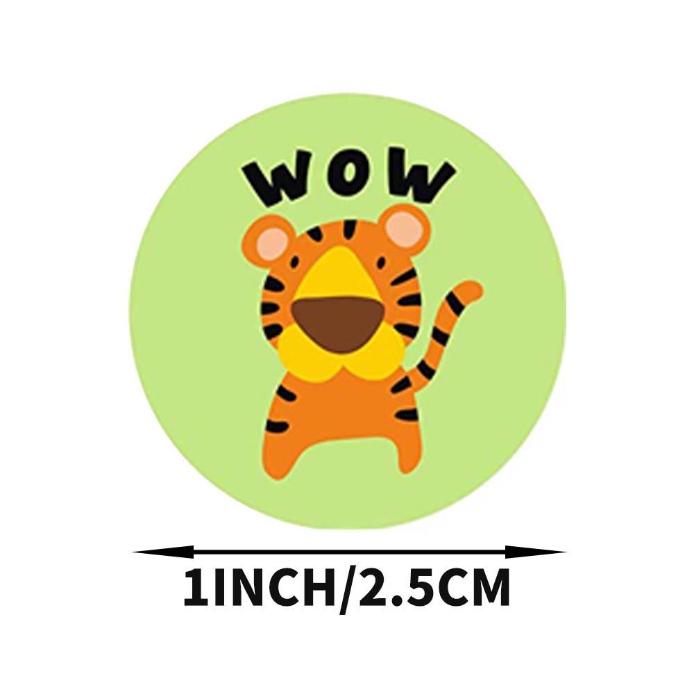 50-500pcs creative animals stickers 1inch labels reward sticker for school teacher kids Smile stationery sticker