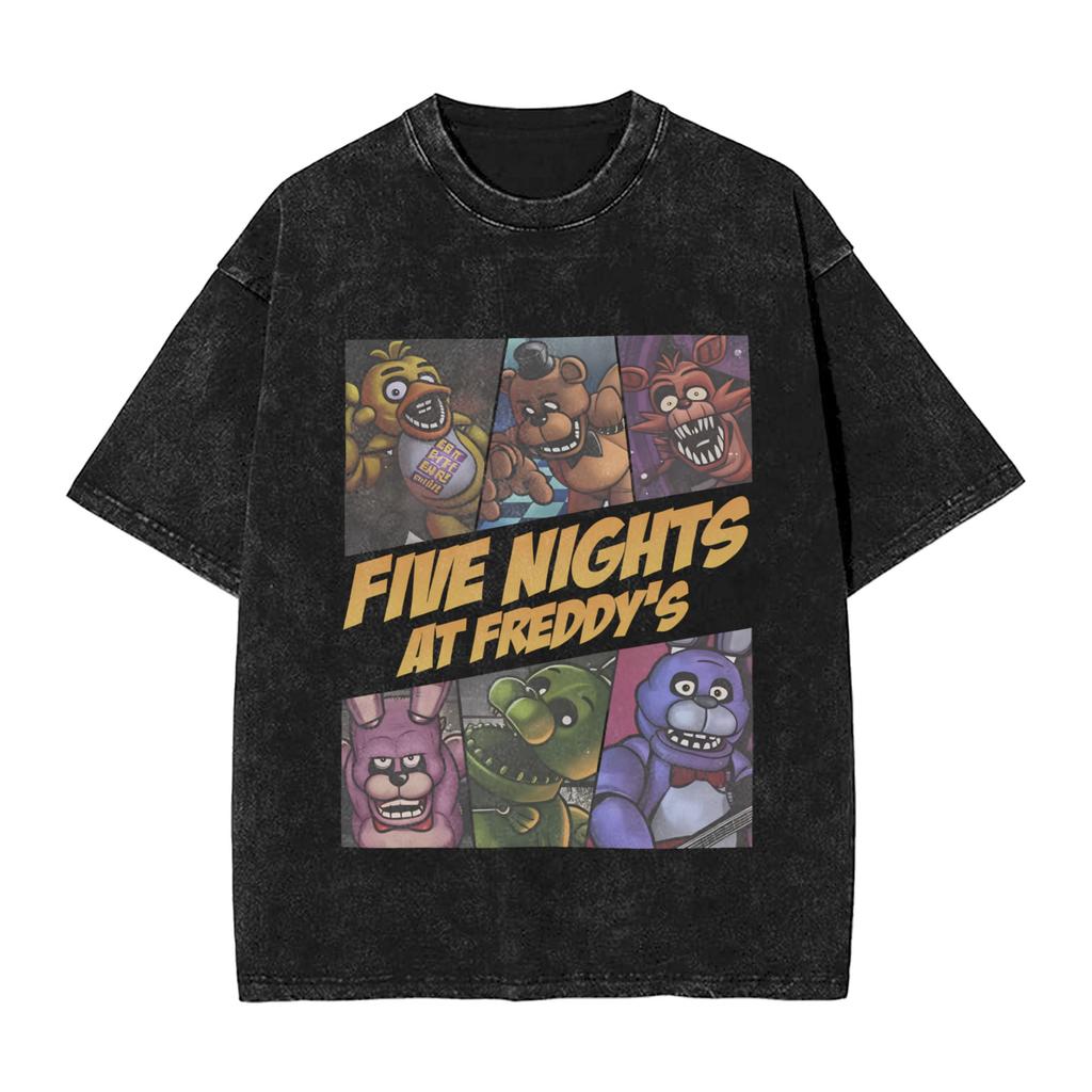 FNAF At Freddys TShirt Beach Awesome T Shirts Cotton Trendy Cool Tee Shirt For Male ShortSleeved Loose Tops