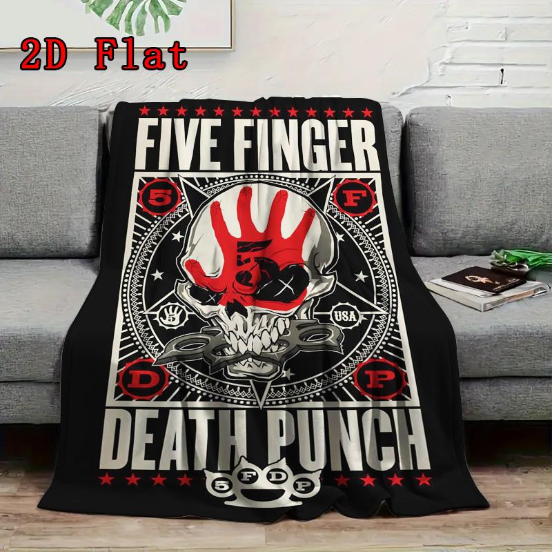 Five Finger Death Punch 2D Flat Pattern Flannel Blanket High quality All Seasons Warmth and Comfort Perfect for Christmas Gifts.SMT0917508