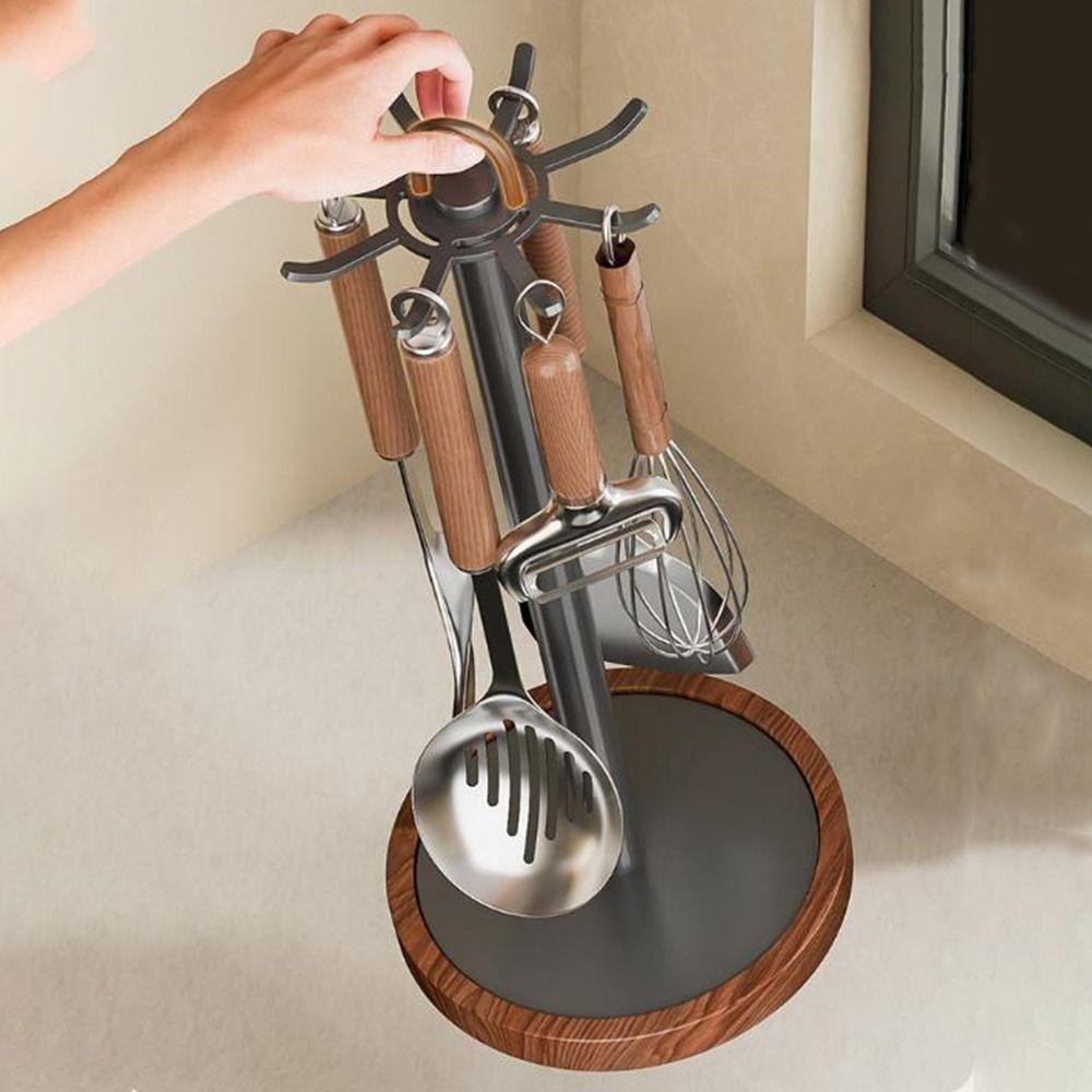 8 Haken Küchenutensilienständer Beweglicher Kochutensilienhalter Löffel Hängeregal Arbeitsplatte