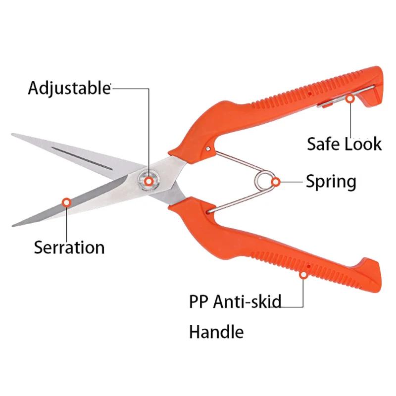 Vegetable Patch Bonsai Professional Joinery Grape Scissors Pruning Shears Garden Tool Stainless Steel Fruit Picking With Lock