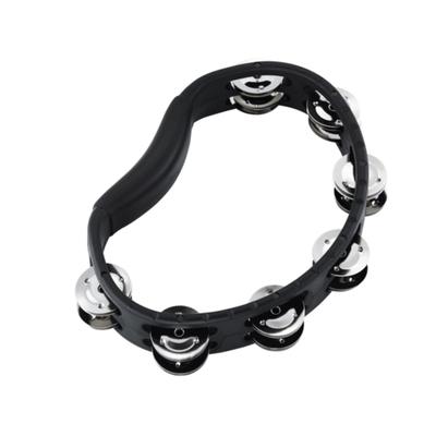 Headliner Series Hand Held ABS Tambourine HTMT1BK Black 2 Rows Stainless Steel Jingles Lightweight Durable for All Music Styles
