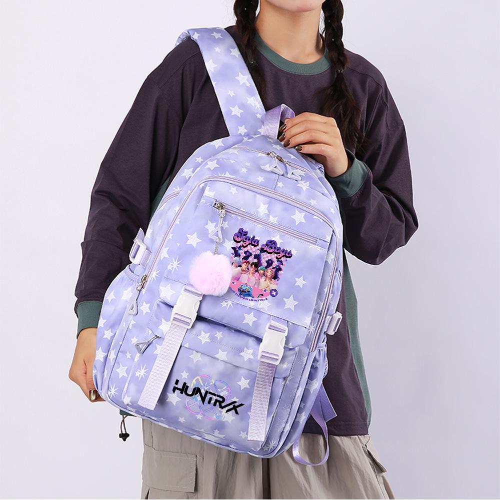 Anime K-Pop Demon Hunters Printed Backpack Large Capacity Bookbag Laptop Unisex Student Boy Girl School Bag Large Capacity Travel Outdoor Bag
