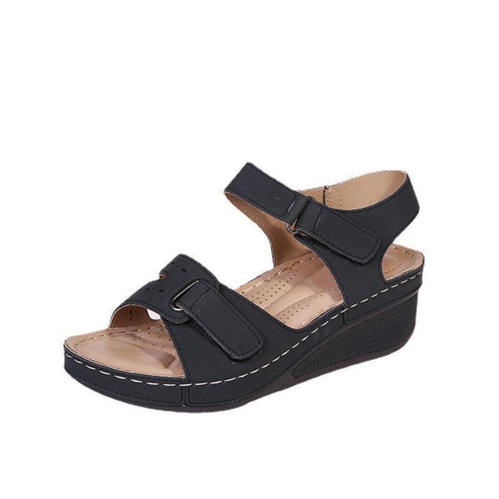 Ladies' Sandals, Adjustable Velcro, Cushioned Insoles and Arch Support, Casual Shoes Suitable for Beach, Shopping, Dating, High-heeled Sandals
