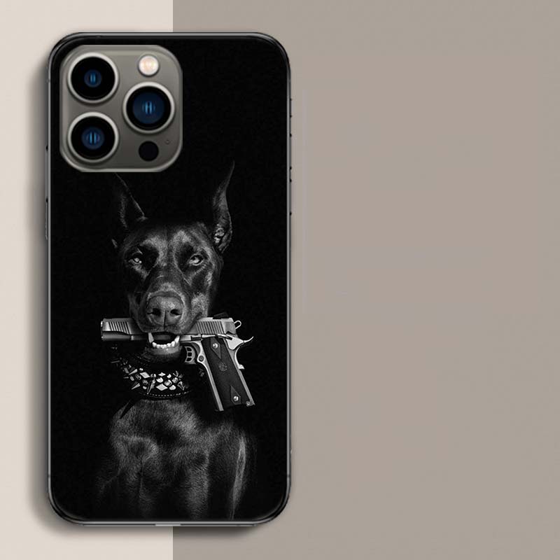 Animal Dachshund Doberman Dog Phone Case For Apple Iphone 16E 16 17 Pro Max Air 15 Pro 14 Plus 12 13 Mini Cover Cute Fun