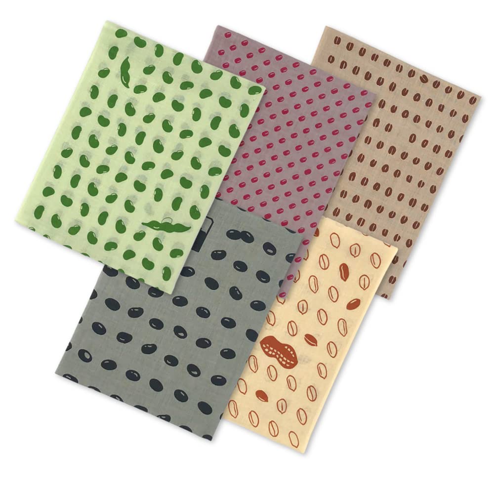 

cankeri Tenugui hand Bean Set (Japanese towel) - Pattern, 5-Bean (Raw Cut)