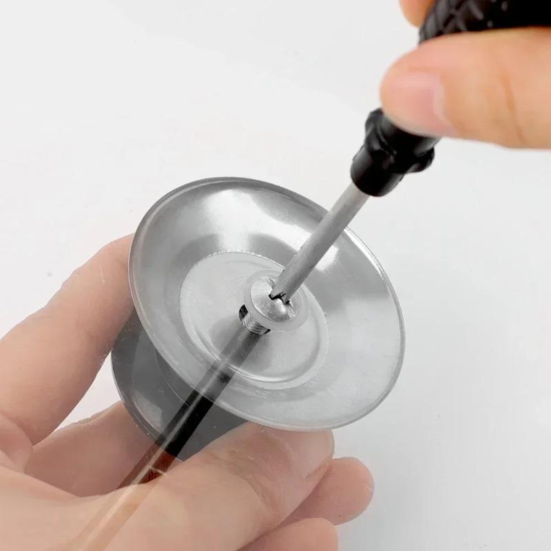 Universal Pot Lid Handle Mounting Screw Kitchen Cookware Replacement Handle Stainless Steel Base Round Plastic Fixed Knob