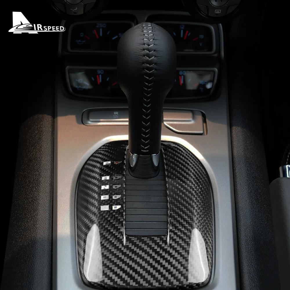 For Chevrolet Camaro 2010 2011 2012 2013 2014 2015 Real Hard Carbon Fiber Car Gear Shift Panel Interior Trim Accessories