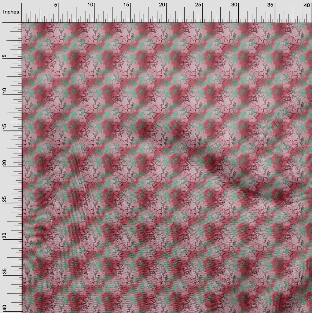 oneOone Cotton Flex Pear Green Fabric Leaves Craft Projects Decor Fabric Printed By The Yard 40 Inch