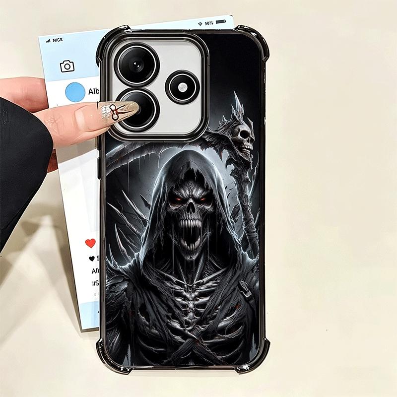 Tod Sensenmann Schädel Sense Vergoldung Handyhülle für Xiaomi Poco X5 X6 X7 X8 Pro Max F8 Ultra F7 M8 M7 M5S Redmi 15C 15 14C 13C