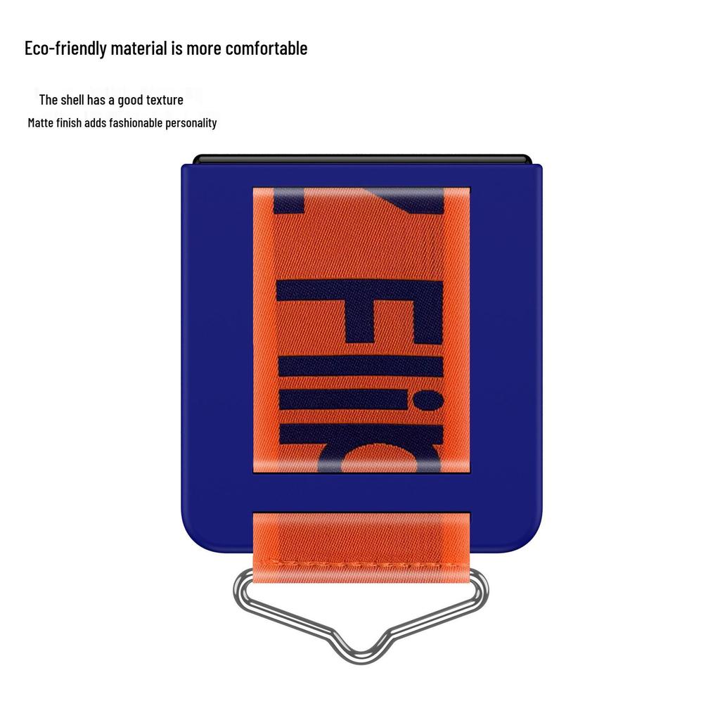 Samsung Z Flip7 Modieuze Matte Beschermhoes met B-Gesp Lanyard & Valbestendig Ontwerp