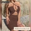 JPNTKY Women's Fashion Summer Spring Solid Color Print Sleeveless Casual Dresses