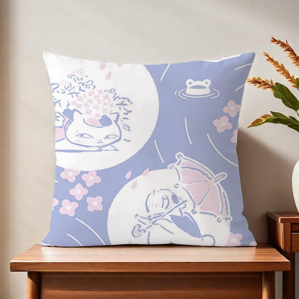 Cute Cat NNyanko MMadara cushion cover For Pillow Printing Sofa Decoration Home Car Room Coffee Shop Office Nordic Simplicity