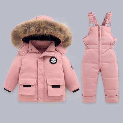 Winter Kinder Daunenjacke Anzüge für Jungen und Mädchen 1-6 Jahre alt Verdickter zweiteiliger Anzug