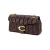 Coach Women's Quilted Leather Shoulder Bag, Large Capacity C Logo Flap Chain Crossbody Bag, Fashionable for Daily Commute & Shopping CP150-B4MPL