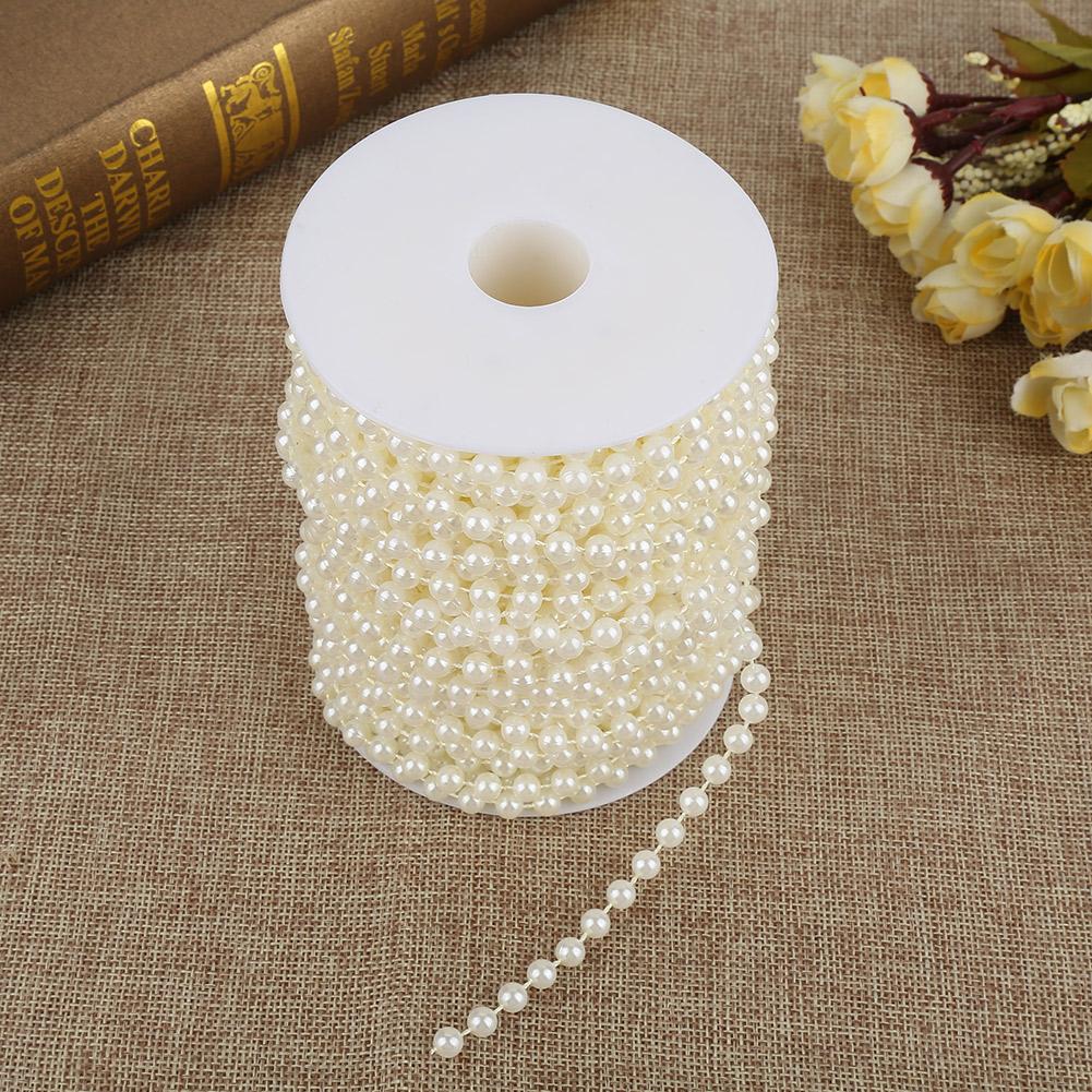 25mCelsiusroll Grinding Pearl Wire Beads Garland String   Wedding Decoration 6mm(white)