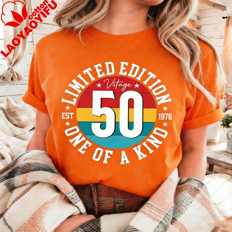 Custom Vintage Limited Edition Cassette Graphic TShirt Personalized 1976 Shirt 50th Birthday Gift for Women Men Shortsleev S