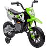 Elektrisches Motorrad für Kinder, Motocross-Bike für Kinder im Alter von 3 bis 6 Jahren, 2 x 12V Motoren, Höchstgeschwindigkeit 5 km/h, Grün