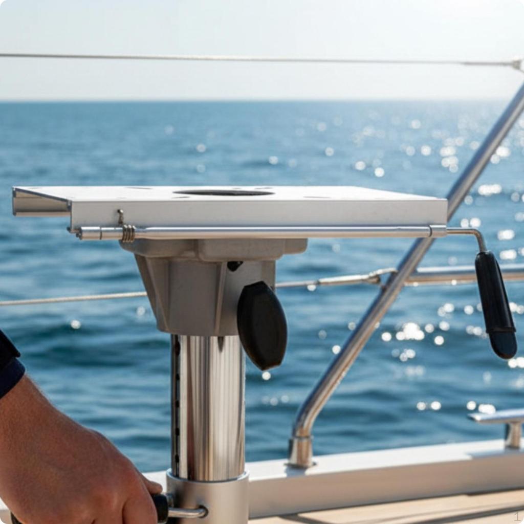 1 Boat Seat Pedestal with Base Plate Adjustable Height Mount Rust Resistant Kit Manual