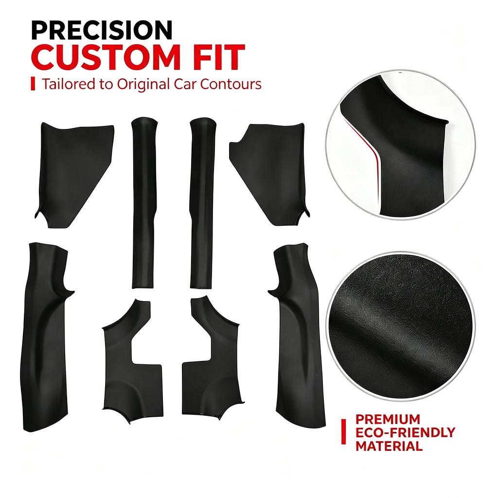 8PCS Door Sill Protector For Tesla Model YL 2026 Door Entry Guard Easy Clean TPE Material Black Model YL(6-seat) Accessories